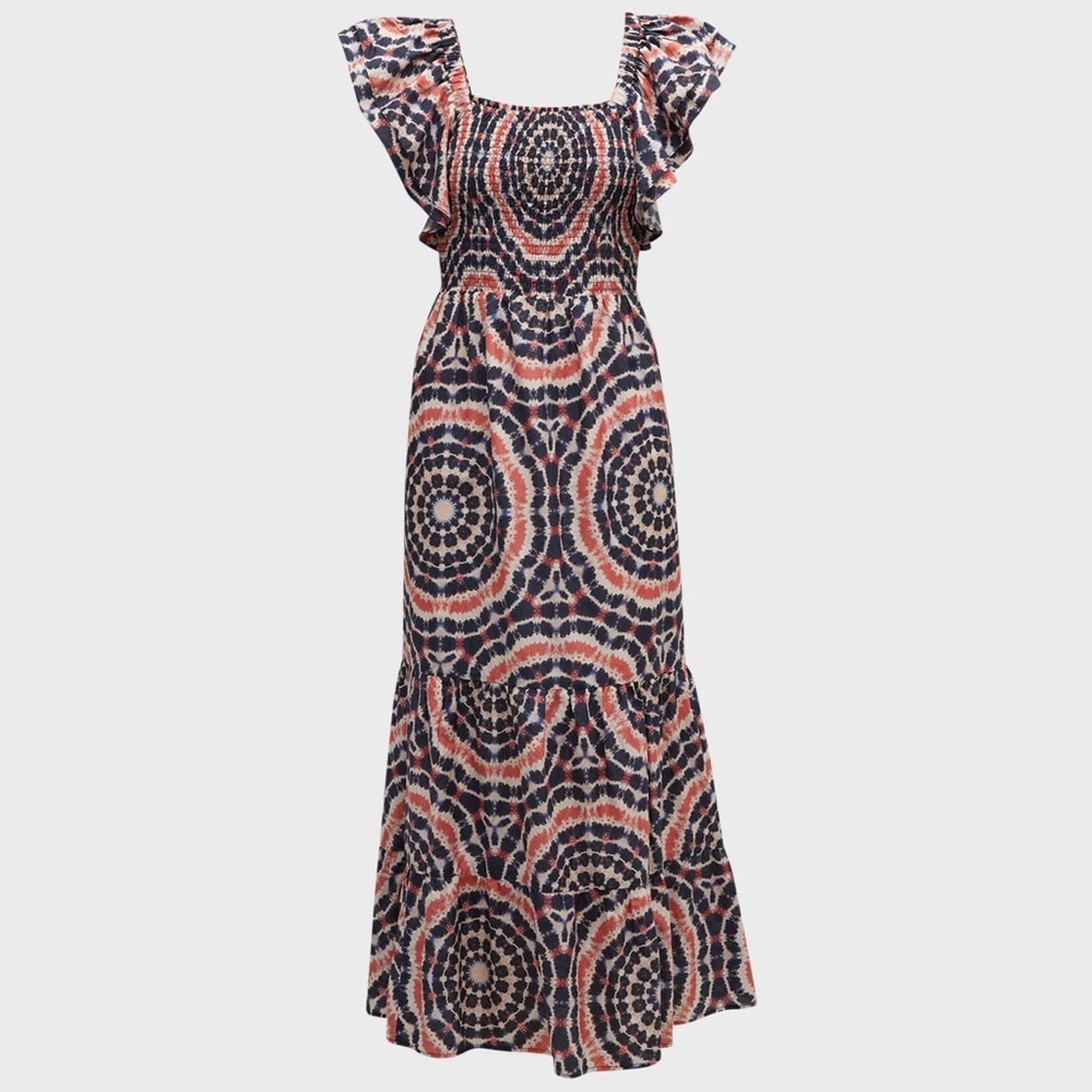 Marie Oliver Tie Dye Smocked Maxi Dress Size XS